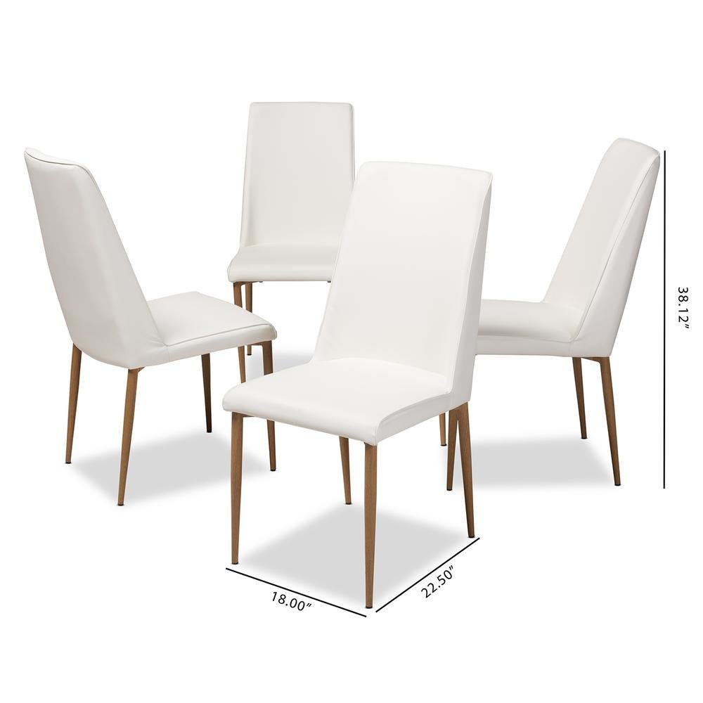 White Faux Leather Upholstered Dining Chair (Set of 4)