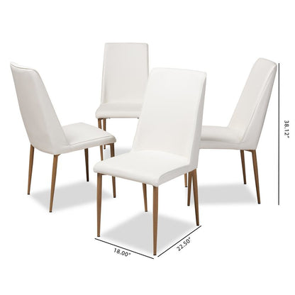White Faux Leather Upholstered Dining Chair (Set of 4)
