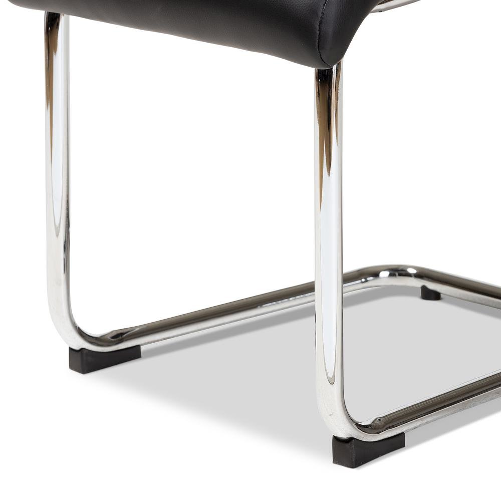 Black Faux Leather Upholstered Dining Chair (Set of 4)