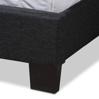 Lisette Modern and Contemporary Charcoal Grey Fabric Upholstered Queen Size Bed