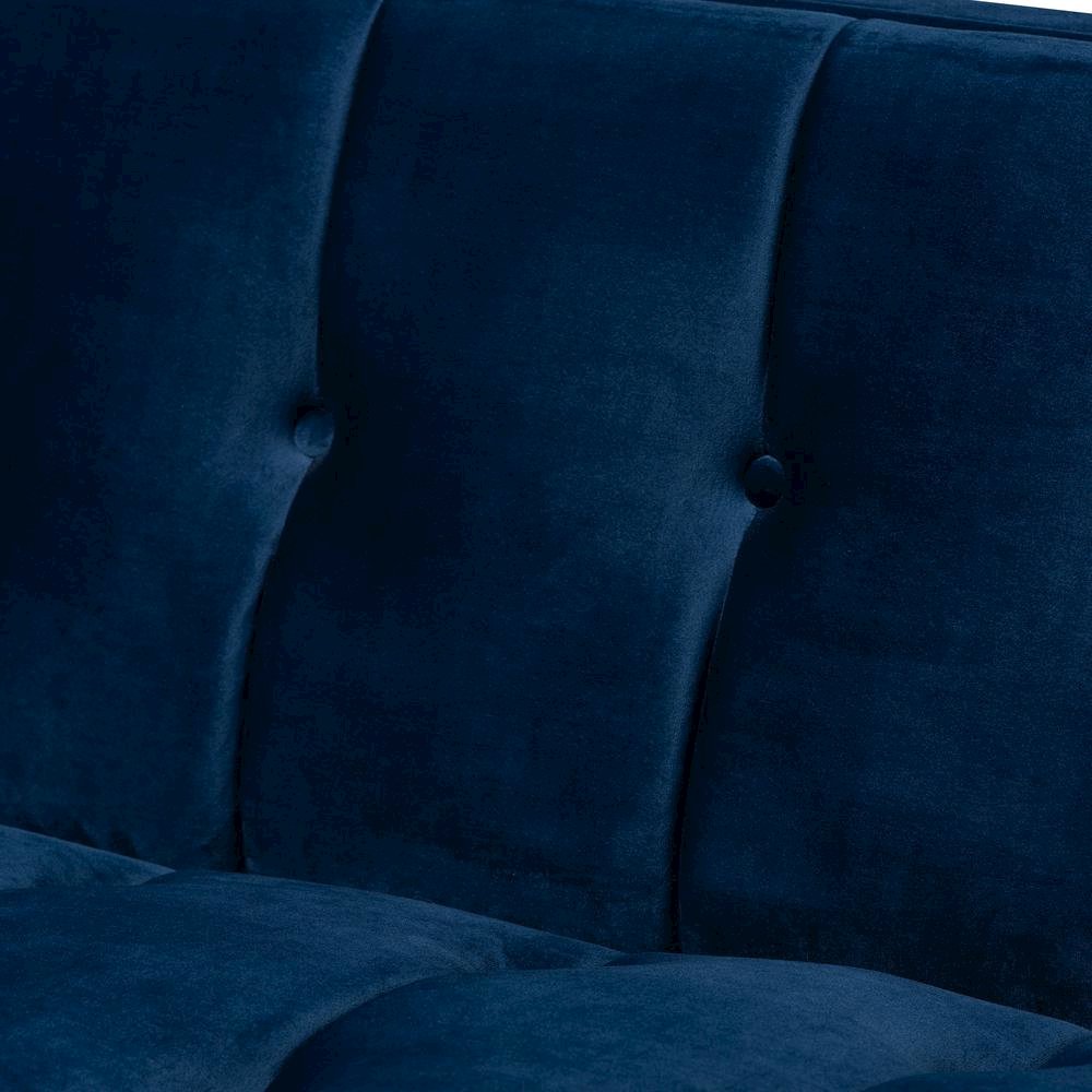 Button Tufted Gold Sofa with Gold-Tone Frame