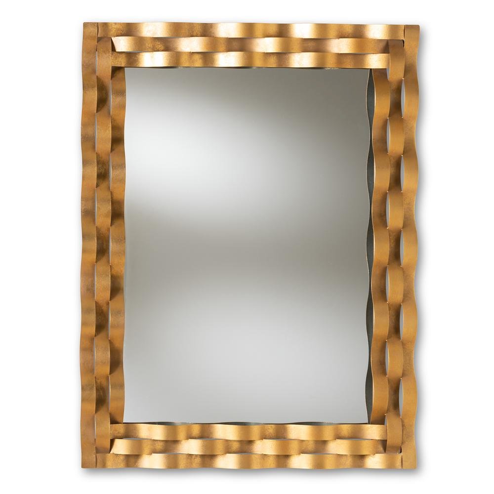 Antique Gold Finished Rectangular Accent Wall Mirror