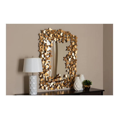 Antique Gold Finished Butterfly Accent Wall Mirror