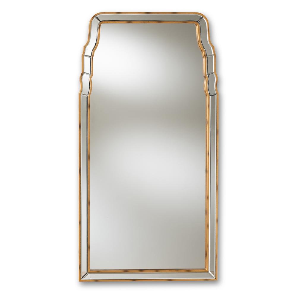 Queen Anne Style Antique Gold Finished Accent Wall Mirror