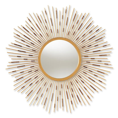 Apollonia Modern and Contemporary Gold Finished Sunburst Accent Wall Mirror