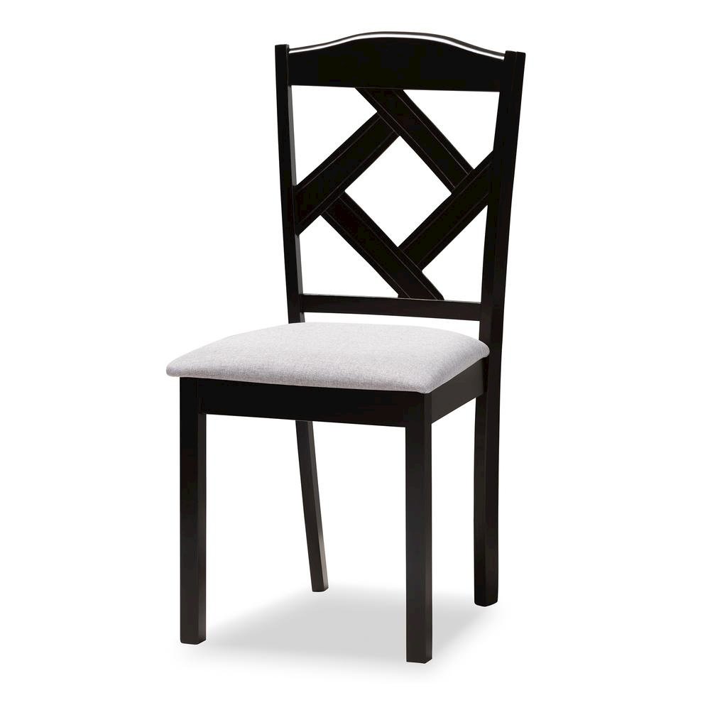 Dark Brown Finished Wood 7-Piece Dining Set