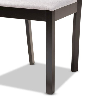 Dark Brown Finished Wood 7-Piece Dining Set