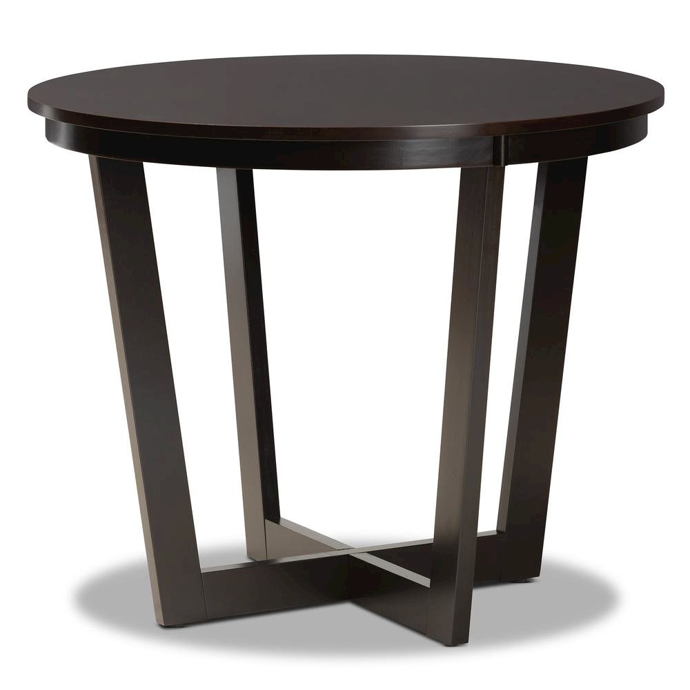 Dark Brown Finished Wood 5-Piece Dining Set