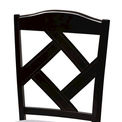 Dark Brown Finished Wood 5-Piece Dining Set