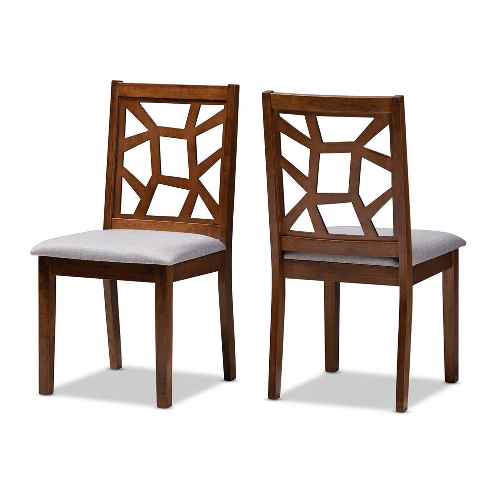 Walnut Brown Finished Dining Chair Set of 2