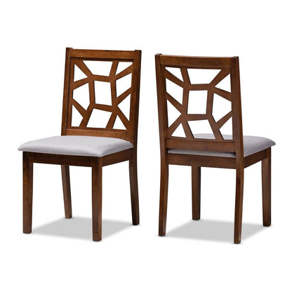 Walnut Brown Finished Dining Chair Set of 2