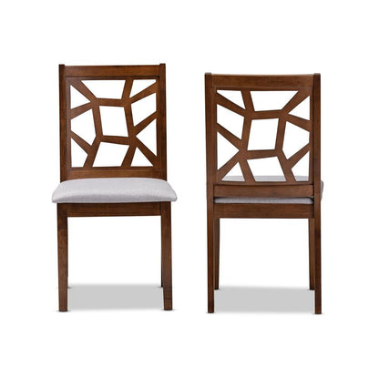 Walnut Brown Finished Dining Chair Set of 2