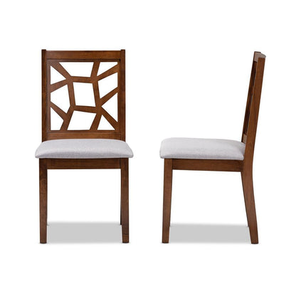 Walnut Brown Finished Dining Chair Set of 2