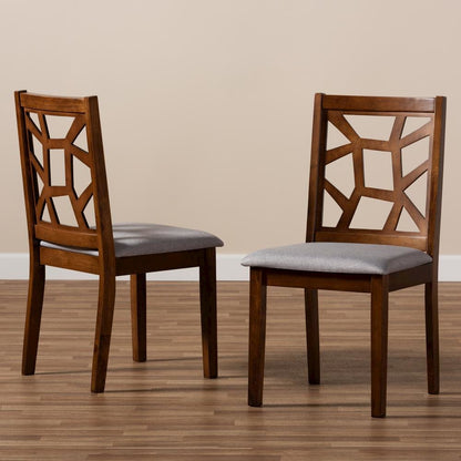 Walnut Brown Finished Dining Chair Set of 2