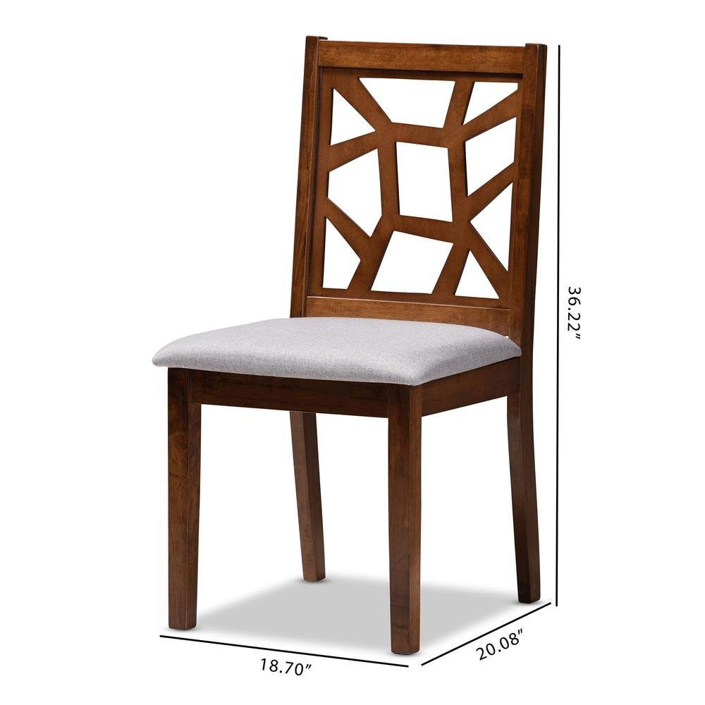 Walnut Brown Finished Dining Chair Set of 2
