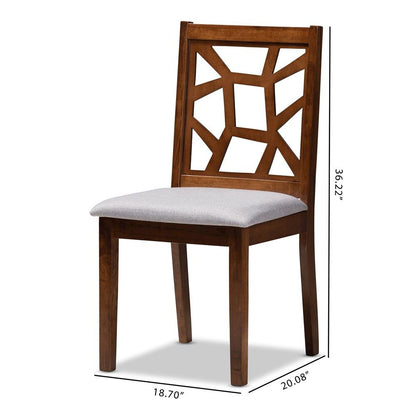 Walnut Brown Finished Dining Chair Set of 2