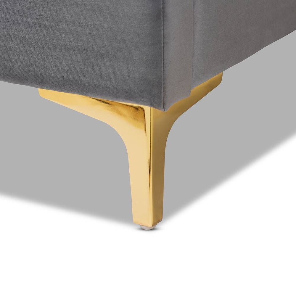 Queen Size Platform Bed with Gold-Finished Legs