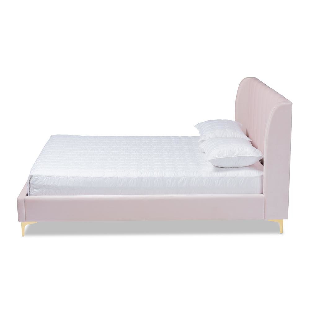 Queen Size Platform Bed with Gold-Tone Legs