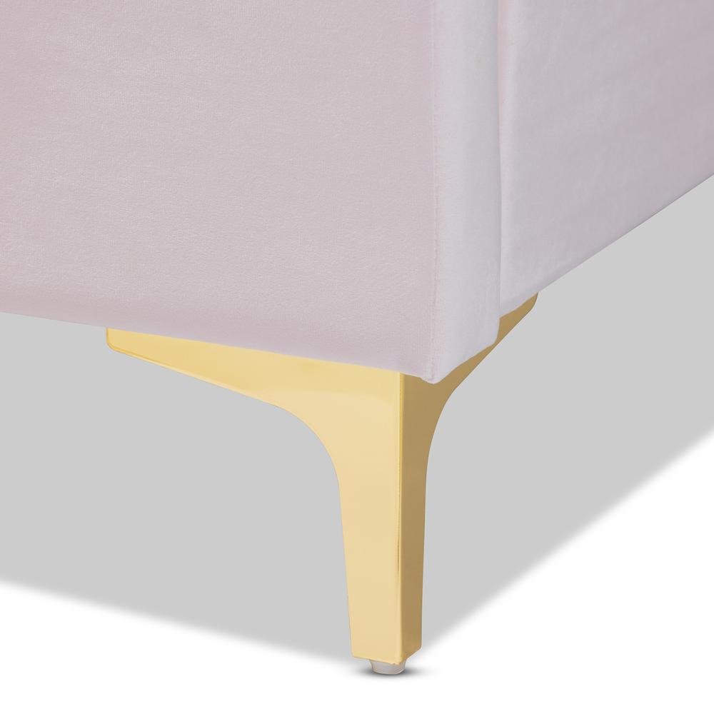 Queen Size Platform Bed with Gold-Tone Legs