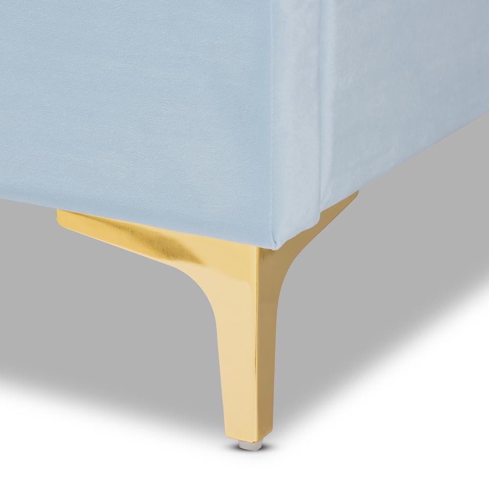 Queen Size Platform Bed with Gold-Tone Legs