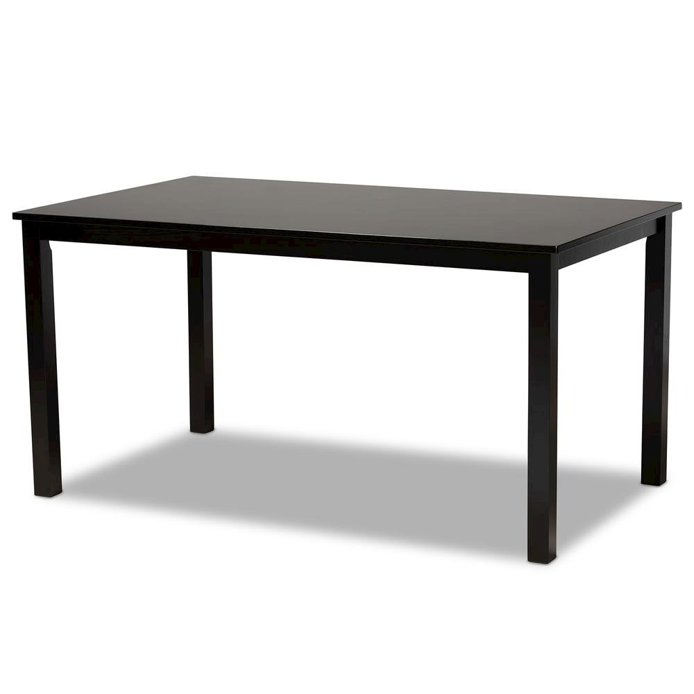 Dark Grey Fabric Upholstered and Dark Brown Finished Wood 7-Piece Dining Set