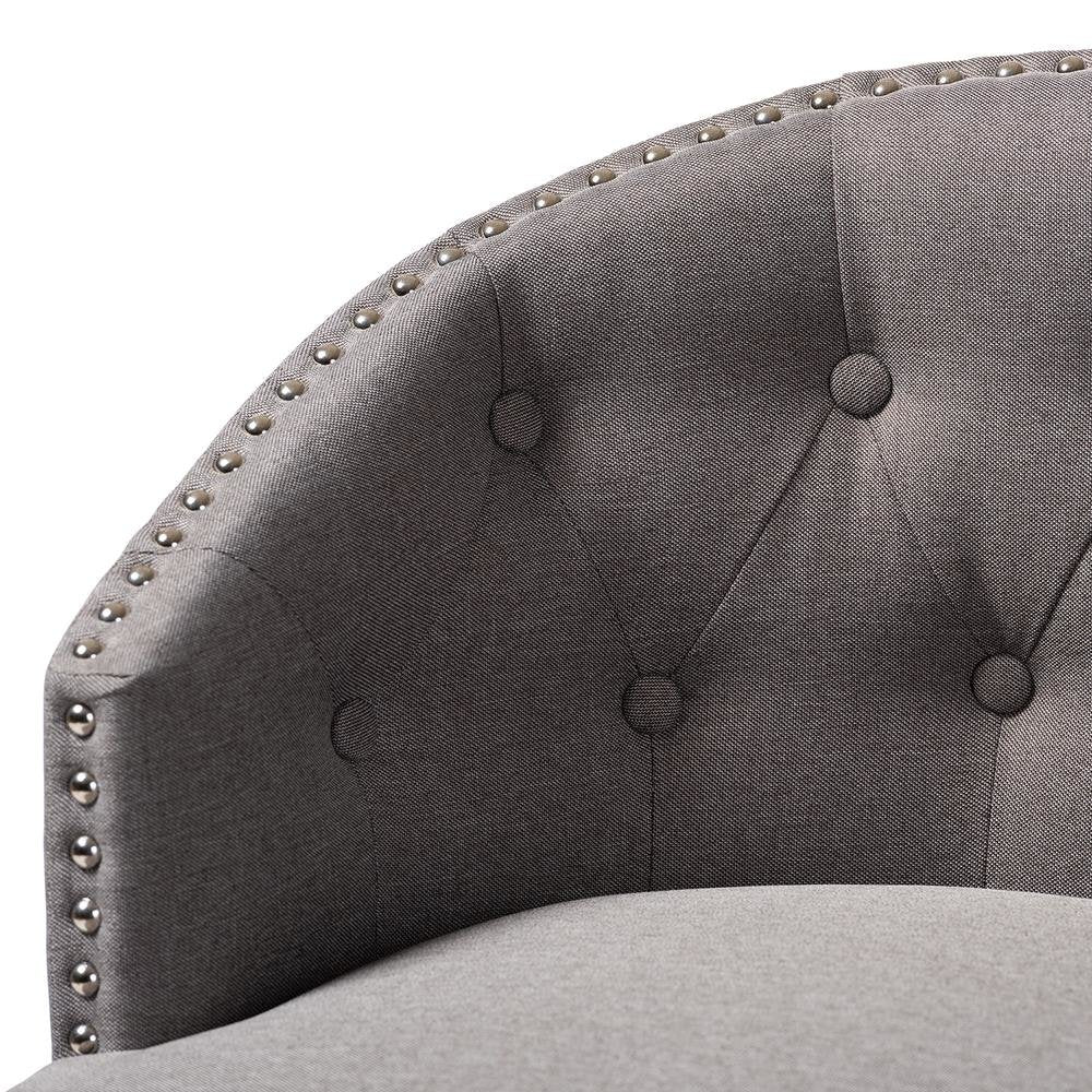 Theron Transitional Gray Fabric Upholstered Wood Swivel Bar Stool Set of 2