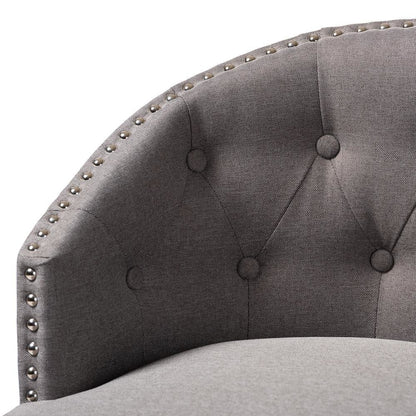 Theron Transitional Gray Fabric Upholstered Wood Swivel Bar Stool Set of 2