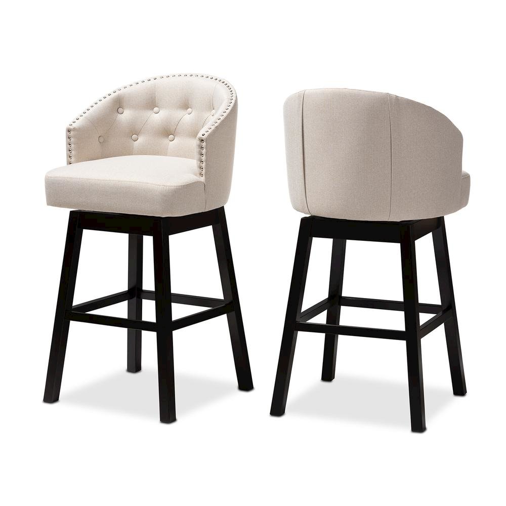 Wood Swivel Bar Stool Set of 2