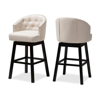 Wood Swivel Bar Stool Set of 2