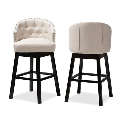 Wood Swivel Bar Stool Set of 2