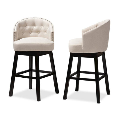 Wood Swivel Bar Stool Set of 2