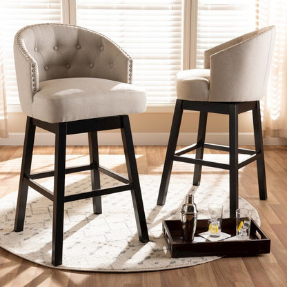 Wood Swivel Bar Stool Set of 2