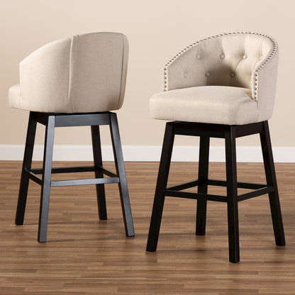 Wood Swivel Bar Stool Set of 2