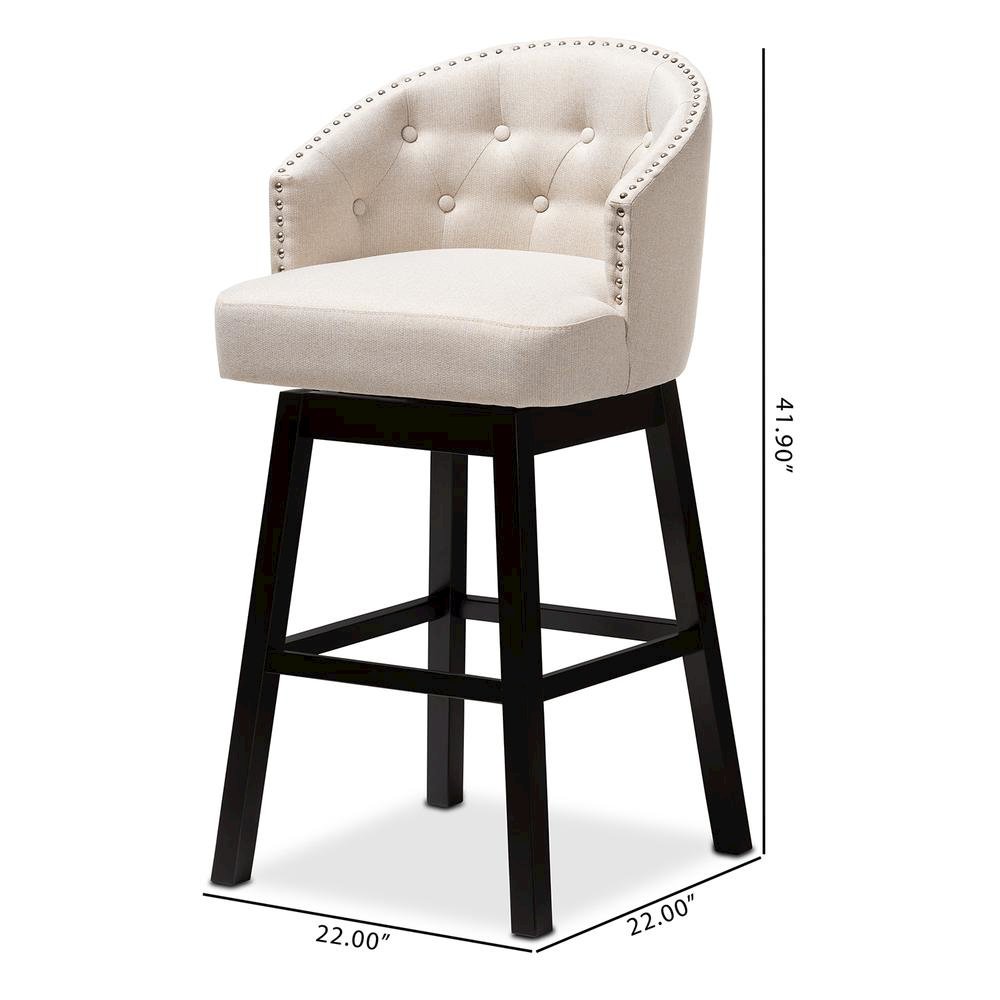 Wood Swivel Bar Stool Set of 2
