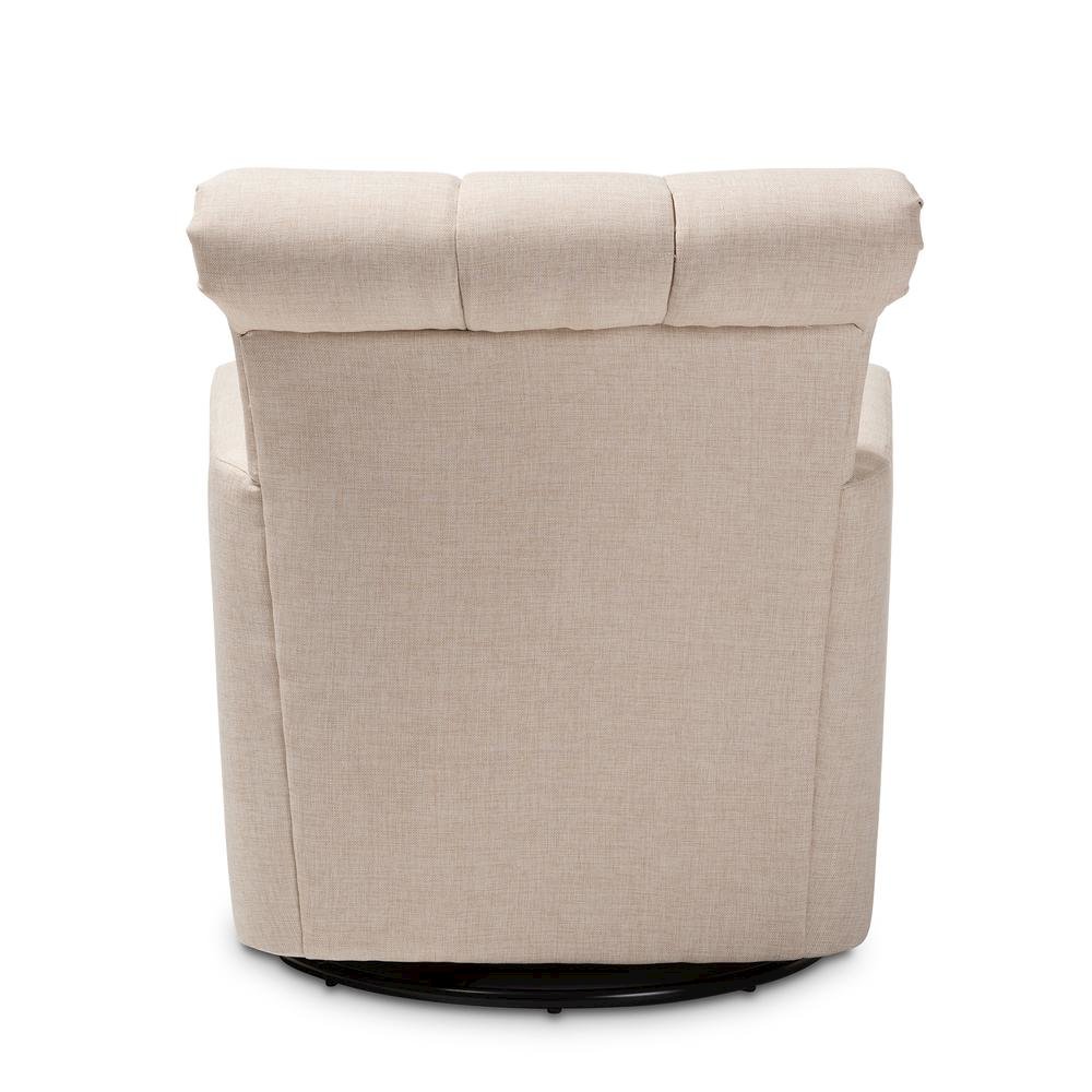 Rayner Modern and Contemporary Beige Fabric Upholstered Swivel Chair