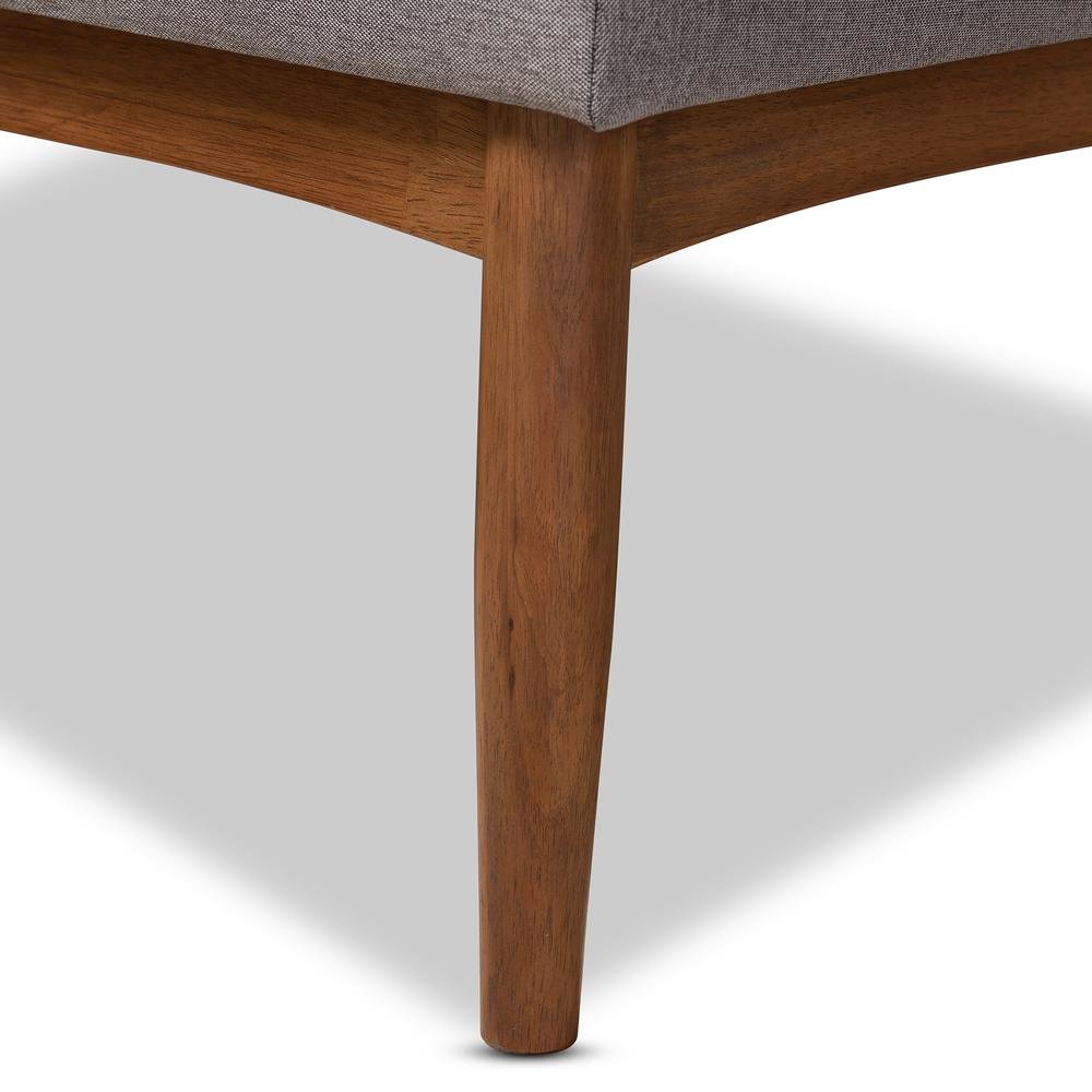 Arvid Mid-Century Modern Gray Fabric Upholstered 3-Piece Wood Dining Nook Set
