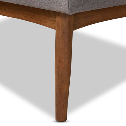 Arvid Mid-Century Modern Gray Fabric Upholstered 3-Piece Wood Dining Nook Set