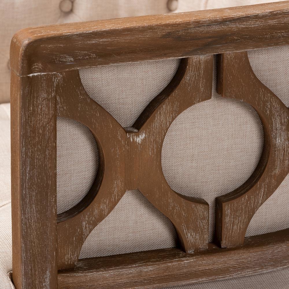 White-Washed Oak Wood Accent Barrel Chair