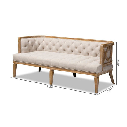 White-Washed Oak Wood Sofa