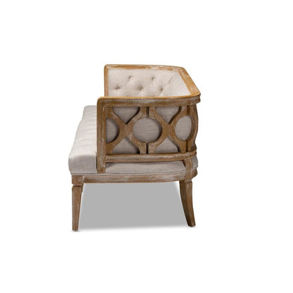 White-Washed Oak Wood Sofa