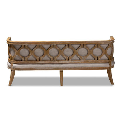 White-Washed Oak Wood Sofa