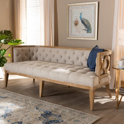 White-Washed Oak Wood Sofa
