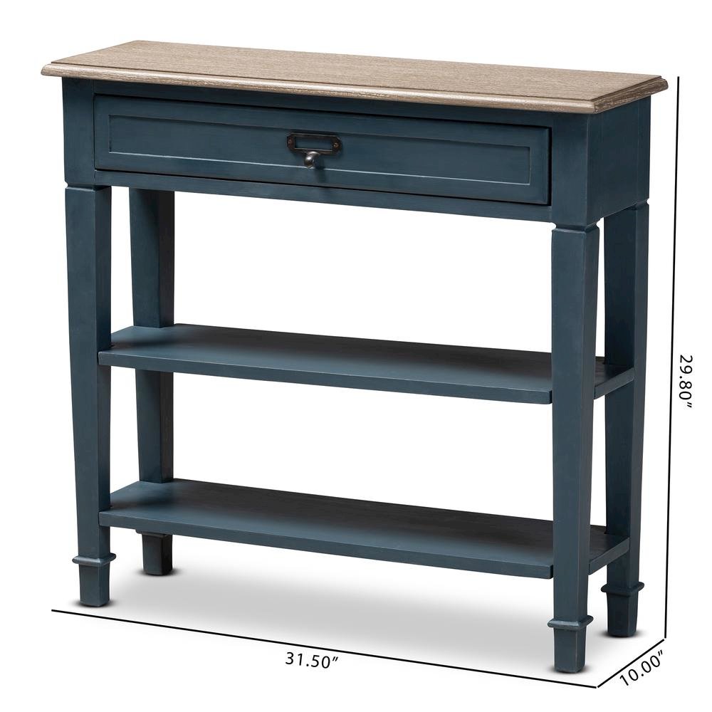 Dauphine French Provincial Blue Spruce Fiinished Wood Accent Console Table