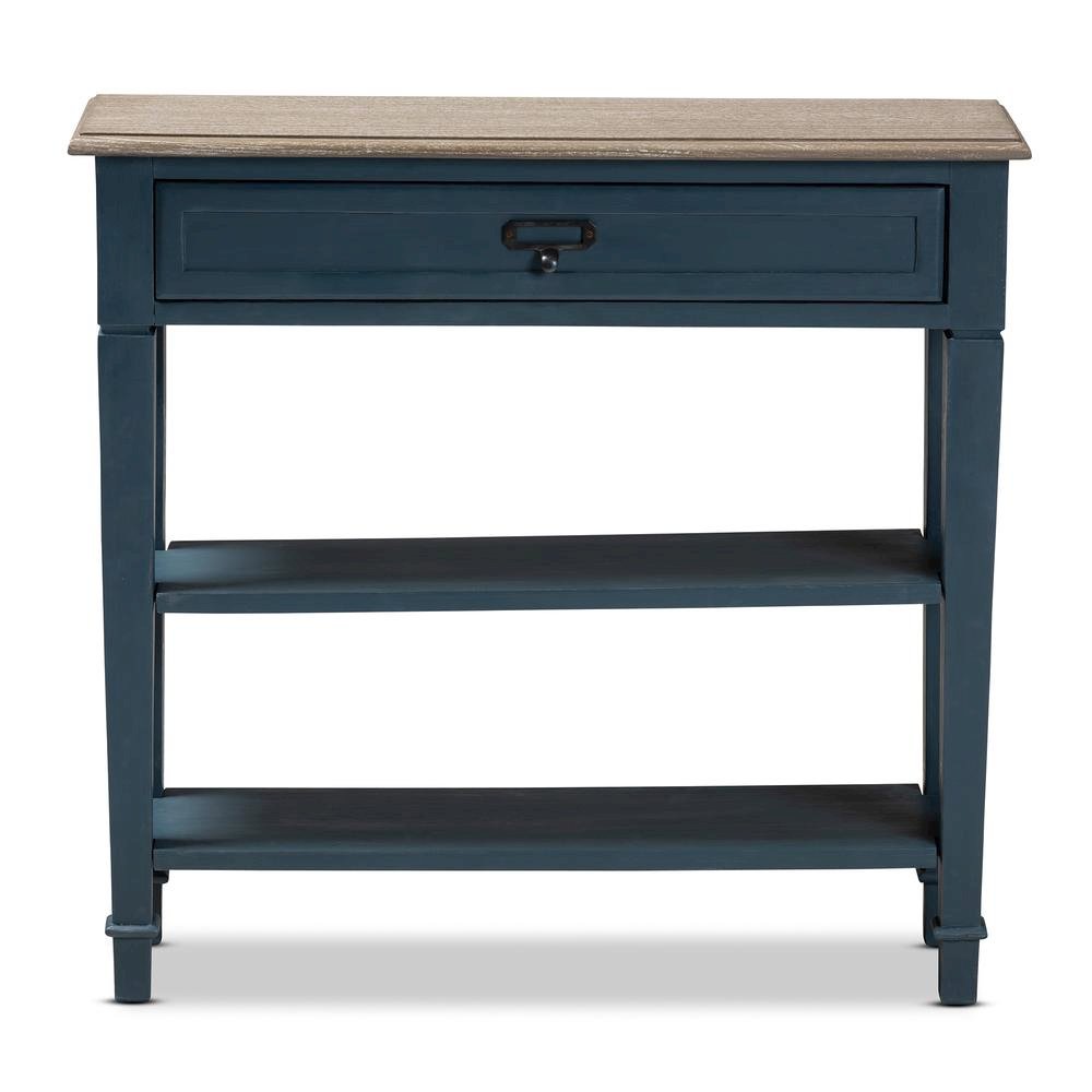 Dauphine French Provincial Blue Spruce Fiinished Wood Accent Console Table