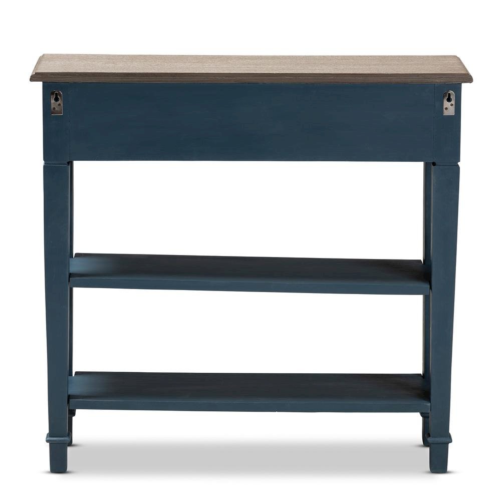 Dauphine French Provincial Blue Spruce Fiinished Wood Accent Console Table