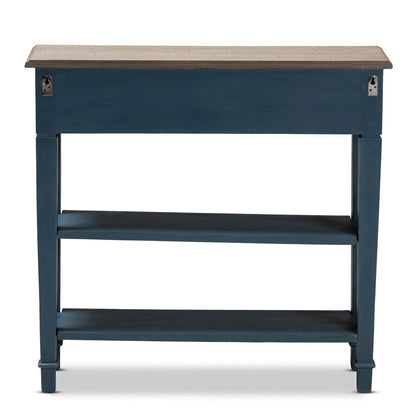 Dauphine French Provincial Blue Spruce Fiinished Wood Accent Console Table