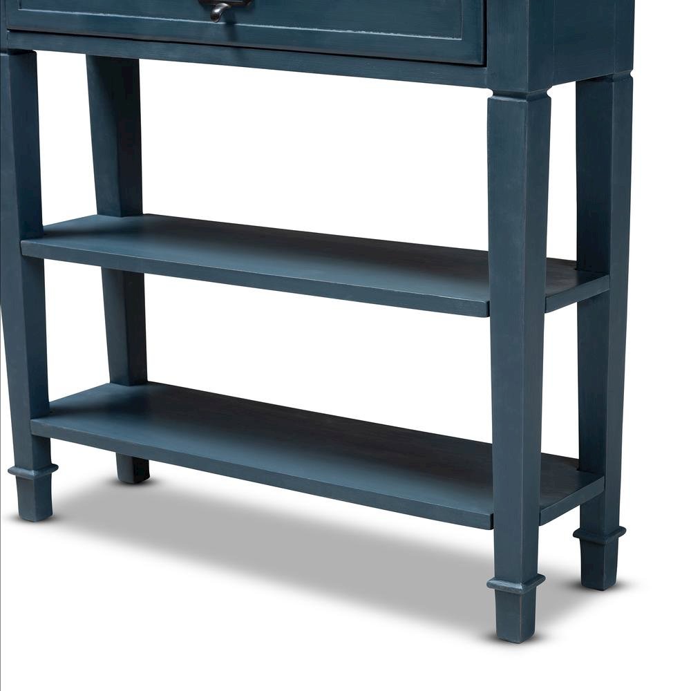 Dauphine French Provincial Blue Spruce Fiinished Wood Accent Console Table