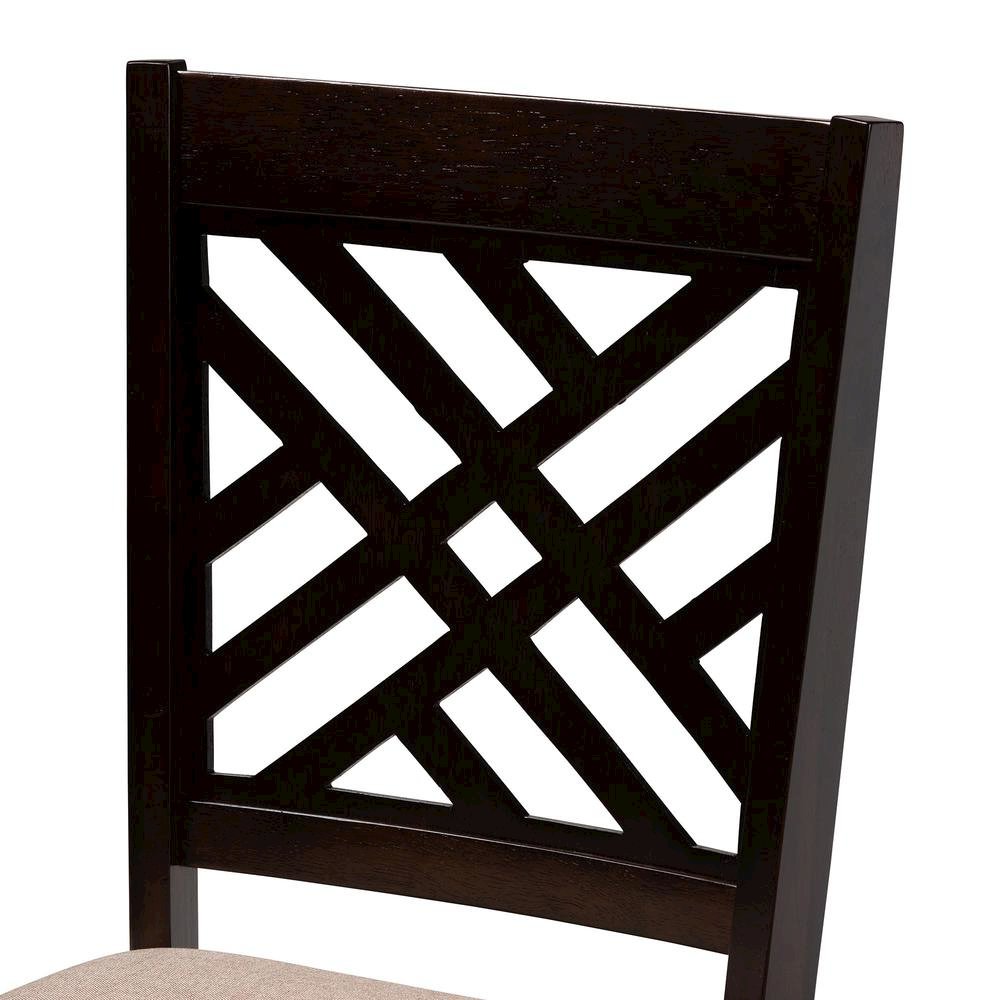 Alena Modern Sand Fabric and Dark Brown Finished Wood 5-Piece Dining Set
