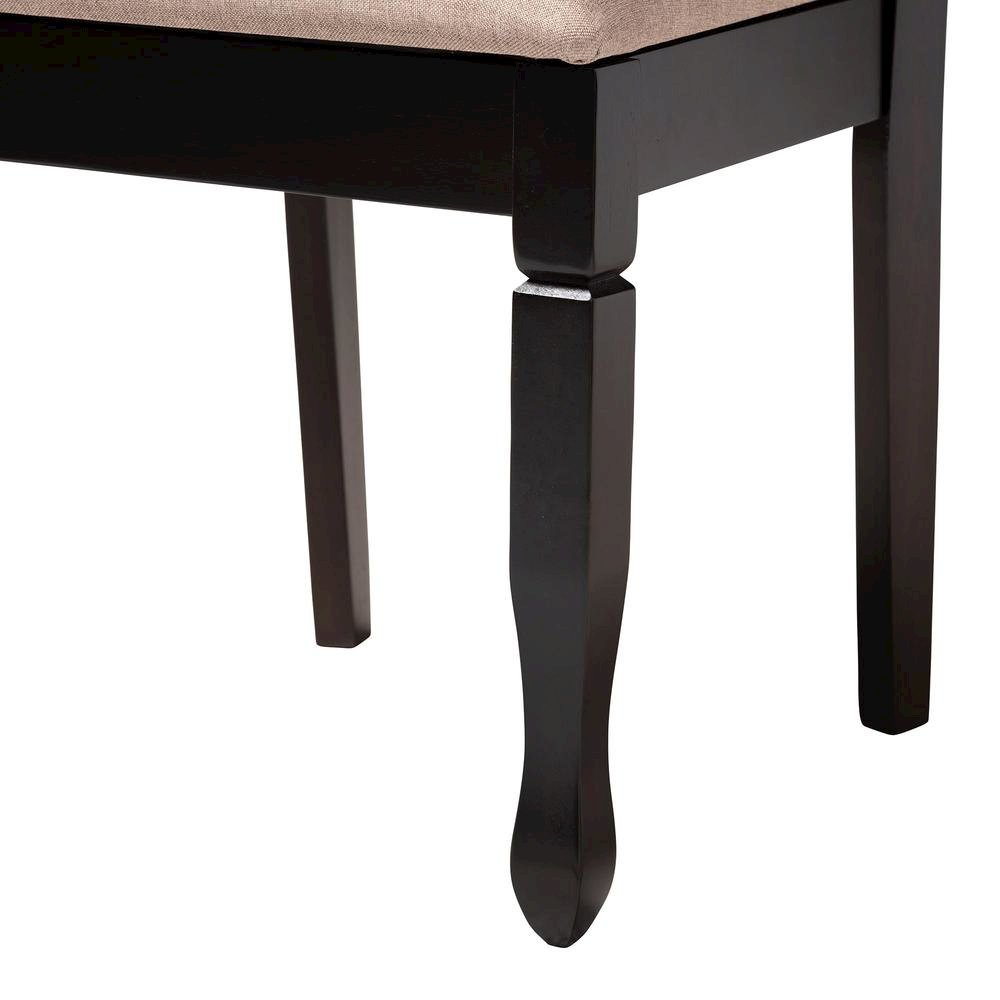 April Modern Sand Fabric and Dark Brown Finished Wood 5-Piece Dining Set