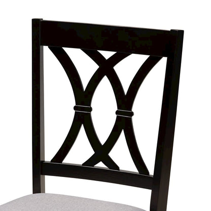 Maya Modern Grey Fabric and Espresso Brown Finished Wood 5-Piece Dining Set